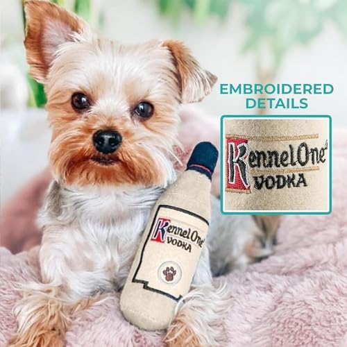 Haute Diggity Dog Kennel One Vodka Plush Dog Toy, Drink Parody Chew Toys