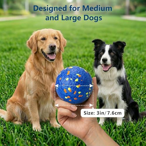 Dog Ball Toys Dog Tennis Ball for Aggressive Chewers Indestructible Bouncy Lightweight Water Toy Fetch Ball for Large Medium and Small Dog