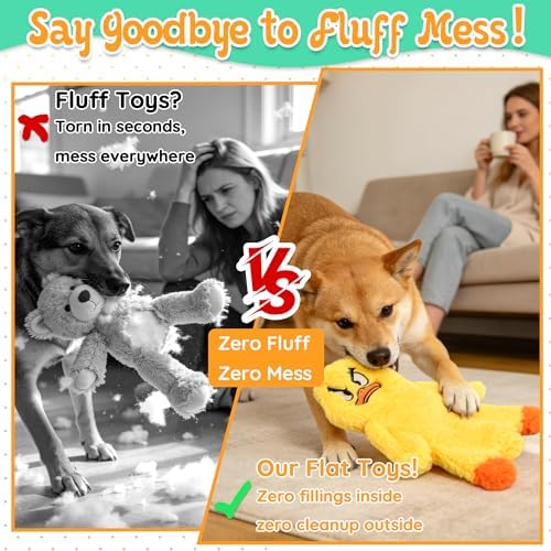 LECHONG No Stuffing Dog Toys to Keep Them Busy, 5pcs Dog Squeaky Toys for Small and Medium Dogs, Puppy Toys with Light, Interactive Dog Toys for Boredom and Teething