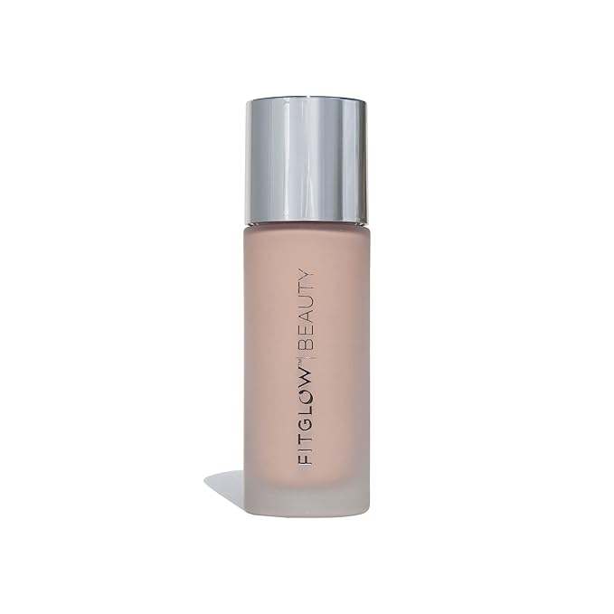 Fitglow Beauty Foundation+ | Vegan Skin-Treating Foundation with Peptides & Plant Collagen | Buildable Medium-Full Coverage, Natural Finish | Hydrating, Anti-Aging, Pore-Friendly | F2-30ml