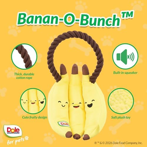 Dog Rope Toy with Squeakers, Banana Tug of War Dog Toy, Tough Cotton Rope Toys for Dogs, Aggressive Chew Toys for Medium Dogs
