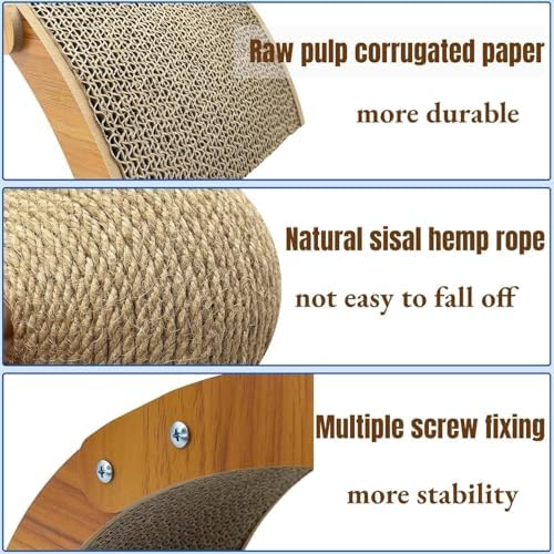 Cat Bunny Toys Scratcher, 2-in-1 Rabbit Kitten Sisal Rope for Scratcher, Cute Scratching Pad Ball with Cardboard, Claw Interactive Toys Nail Scratching Post for Indoor Pets Ferrets Small Animals