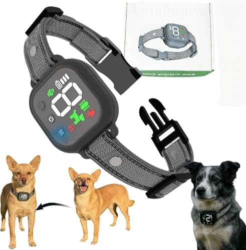 Dog Bark Deterrent Devices,Waterproof Rechargeable Smart Collar,Anti Barking Training with 8 Adjustable Sensitivity Beep Vibration for Small Medium Large Dogs. (Black)