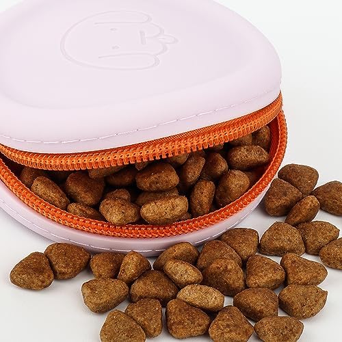 WALLFID Silicone Dog Treat Pouch Small Bag,with Pet Training Clicker,Walking Bag for Dog and Cat, Pocket Size, Easy to Clean, Odorless, Zipper Design,Moisture-Proof,Travel Walking Bag.(Dark Green)