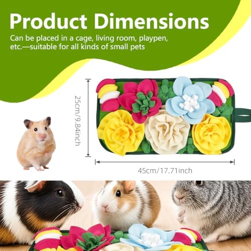 Pig and Rabbit Foraging Mat,Treat Mat Toy for Mini Pigs and Farm Puzzle Pad