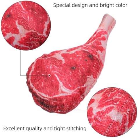 2Pcs Dog Chew Toys, Artificial Steak Plush Squeaky Dog Toys for Interactive