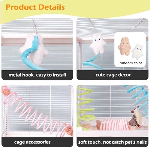 3Pcs Elastic Sugar Glider Climbing Rope Toys, Hanging Cage Accessory