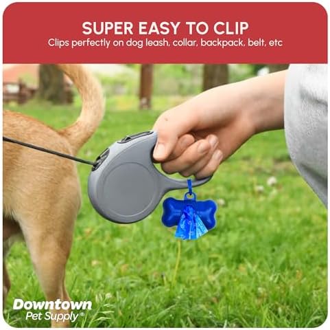 Downtown Pet Supply Rainbow Paw Print Poop Bags (520 CT & 2 Dispensers) - Leak-Proof, Unscented, Clips to Dog Leashes & Harnesses