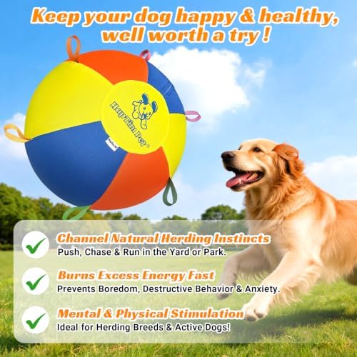 Hap Tim Upgraded Heavy Duty 25" Herding Ball for Dogs Thickened Bladder