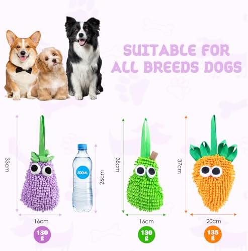 Squeaky Plush Dog Toy, Tug of War Dog Toy with Squeaker, Dog Chew Toys for Interactive Playing, Puppy Training Pull Toy Small Medium Breeds (Green)