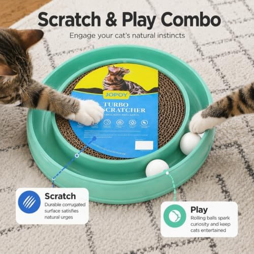Cat Scratcher Toy Ball Track (Green)