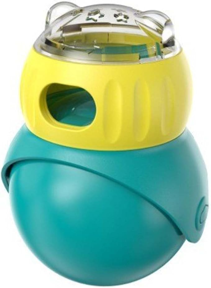 Cat Puzzle Feeder, Interactive Cat Dog Toys,Treat Dispenser(Yellow+Green)