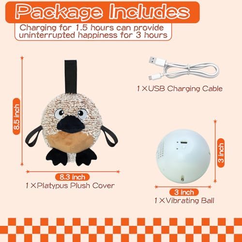 Interactive Dog Toys,Squeaky Dog Toy to Keep Them Busy,Automatic Jumping Moving Tug of War Doggie Toy Platypus,Type-C Rechargeable with Two Jumping Modes,Not for Aggressive Chewers