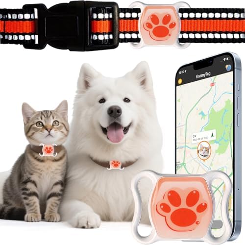 Pet GPS Tracker for Dogs & Cats - No Monthly Fee/Subscription, Free Pet Collar Included | Waterproof, Anti-Lost, Real-Time Tracking Collar | 730-Day Long Battery Life | Compatible with iOS & Android