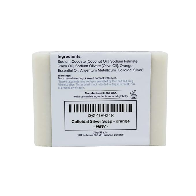 Silver Miracles Colloidal Silver Soap Scented With Natural Orange