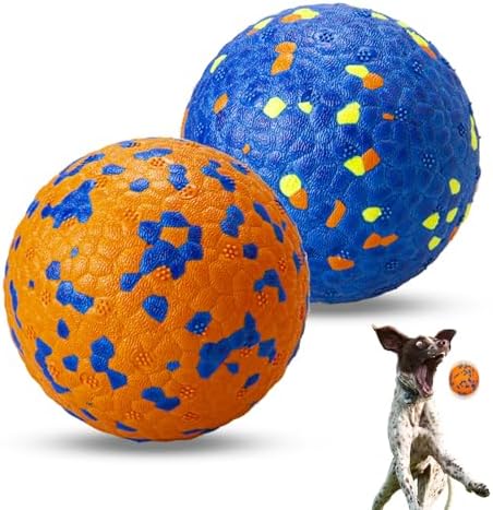 Dog Ball Toys Dog Tennis Ball for Aggressive Chewers Indestructible Bouncy Lightweight Water Toy Fetch Ball for Large Medium and Small Dog