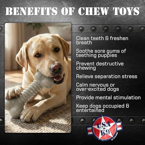 SodaPup USA-K9 Stars and Stripes Bone – Durable Nylon Dog Chew Toy Made in USA from Non Toxic Pet Safe Food Safe Material for Aggressive Chewers, Clean Teeth, Fresh Breath, & Chewing