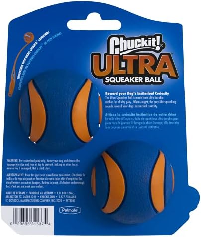 Chuckit! Ultra Squeaker Ball Dog Toy, Small, 2in, 2 Pack