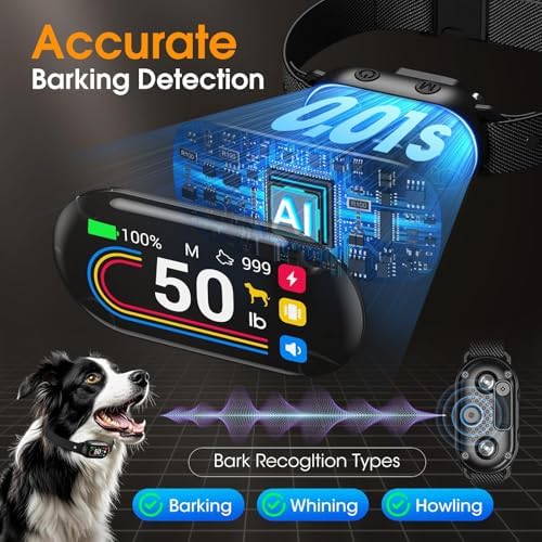 generic Dog Bark Collar for Small Medium Large Dogs Automatic(Dark Blcak)