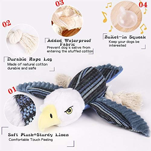 Sedioso Dog Toys Set, Large Dogs Toy, Stuffed Animal Dog Chew Toy, Soft Plush Dogs Toys Pack for Small. Middle, Large Breed(3-Pack, Birds)