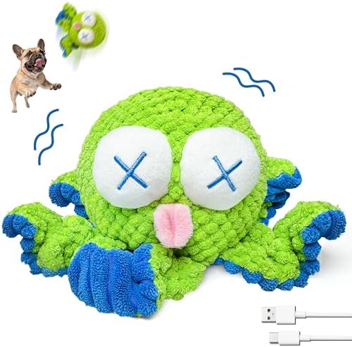 Interactive Octopus Dog Toys, Rechargeable Moving Toy with Bouncing Ball | Music, Recording & Silent Modes – Moving Dog Toys to Keep Them Busy for Small, Medium & Large Breeds