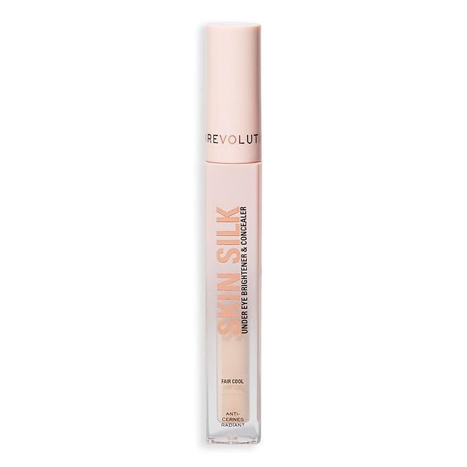 Revolution Beauty London, Skin Silk Radiant Serum Under Eye Brightener, Hydrates & Smooths Under Eye with Hyaluronic Acid & Squalane, Vegan & Cruelty-Free, Fair Cool, 0.13 fl oz