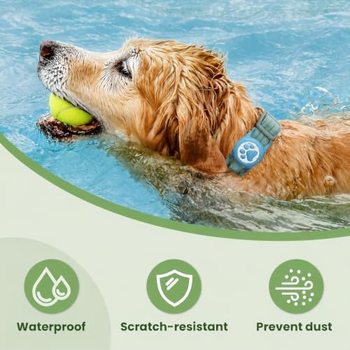 Dog Tracker with Apple Find My, GPS Pet Tracker for Dogs and Cats | Real-Time Location Tracking, No Monthly Fee or SIM Card, Waterproof Dog Collar Tracker with Holder, iOS Only Pet Locator