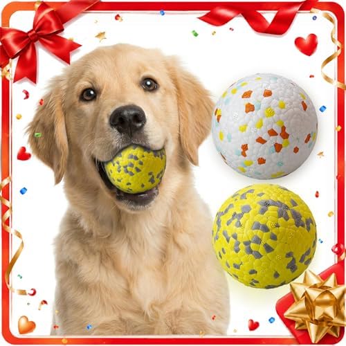 Dog Ball Toys Dog Tennis Ball for Aggressive Chewers Indestructible Bouncy Lightweight Water Toy Fetch Ball for Large Medium and Small Dog
