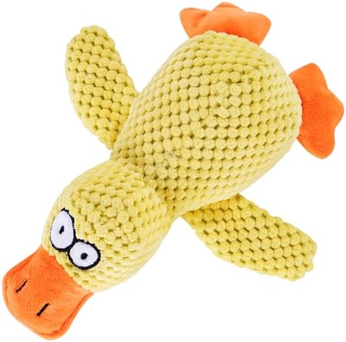 Tamu style Yellow Duck Dog Toy, 11-Inch Squeaky Toy for Small & Medium Dogs
