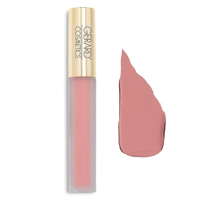 Gerard Cosmetics HydraMatte Liquid Lipstick Skinny Dip, Pink Nude Matte Lipstick, Long Lasting and Non Drying, Super Pigmented Fully Opaque Lip Color