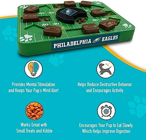 Pets First NFL Philadelphia Eagles Puzzle, Interactive Dog Treat Puzzle Toy