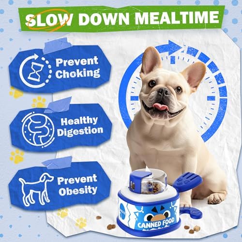 Dog Treat Dispenser Toy, Interactive Dog Enrichment Toy with Adjustable Food Opening, Step & Spin Puzzle Feeder for Mental Stimulation, Non-Slip Slow Feeder Toy for Small & Medium Dogs