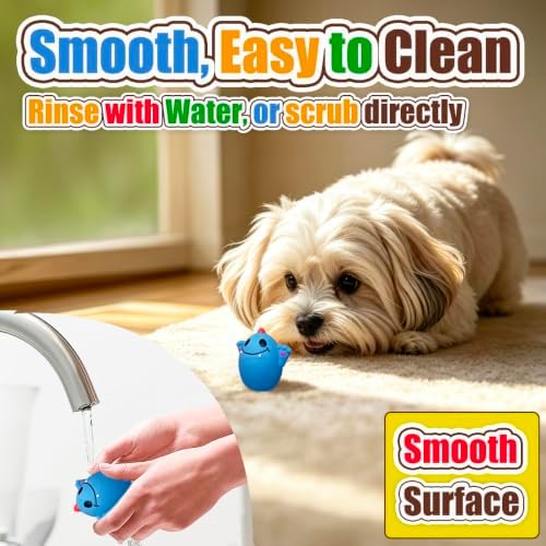 HOLYSTEED Squeaky Dog Toys for Small Dogs, Mini Breed, 1.9" Latex Ball Oval