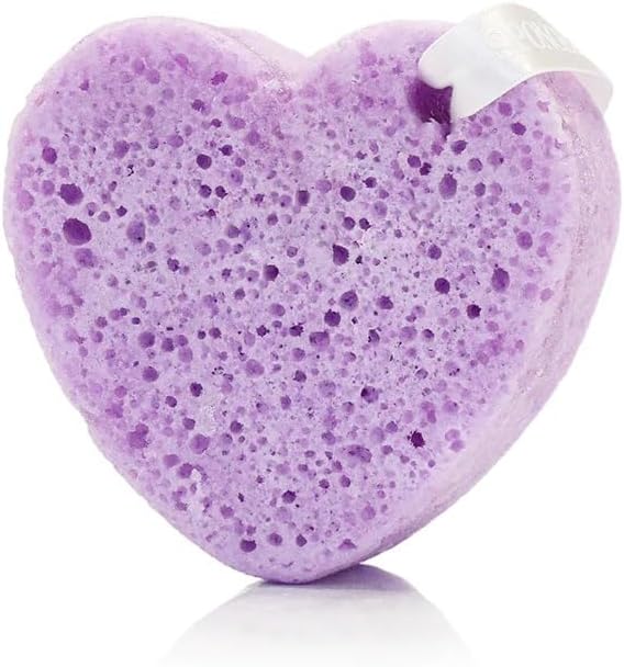 SPONGELLÉ Lily Heart Buffer – Exfoliating Sponge & Body Wash Infused with Lily Fragrance – Ideal for Valentine's & Mother's Day Gifts
