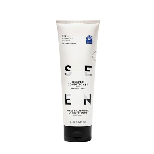SEEN Deeper Conditioner, Fragrance Free - Non-Comedogenic & Hair Conditioner- Dermatologist-Developed - Safe for Sensitive, Eczema & Acne Prone Skin