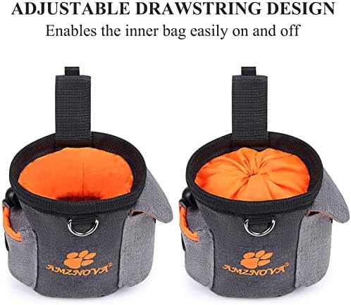 AMZNOVA Dog Treat Pouch Treatnow Dog Treat Bag, 3 Cups, Heather Black