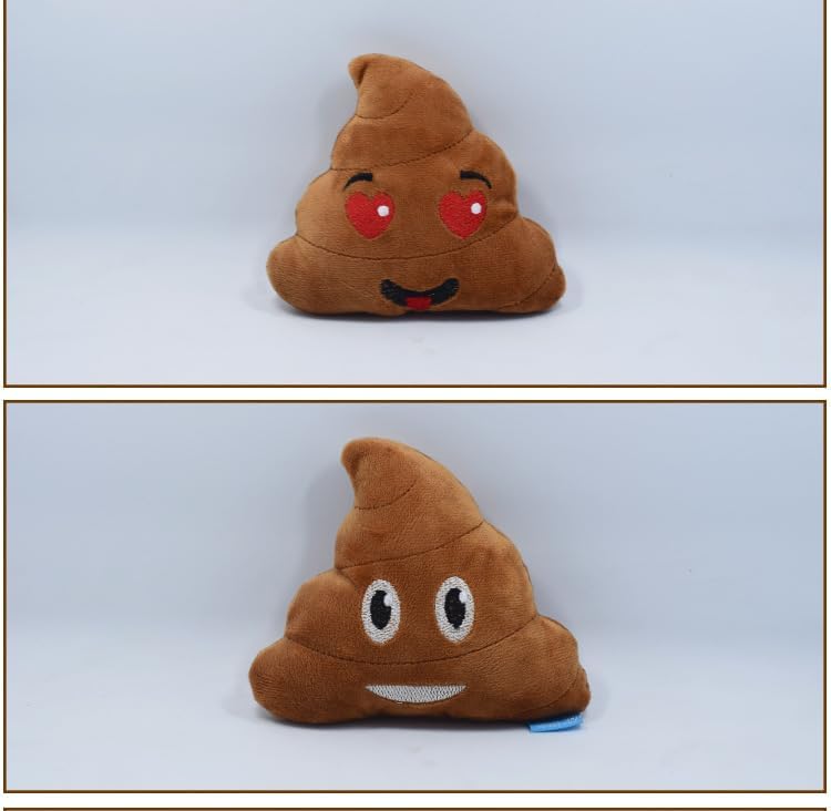 Funny Poop Plush Squeaky Dog Toy, Dental Chew for Small Dogs