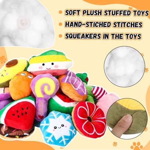 Hungdao 80 Pcs Puppy Toys Bulk, Squeaky Plush Chew Teething Small Dogs