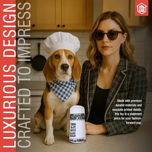 Everything but the Beagle – Luxurious Durable Parody Dog Toy with Squeaker, Soft Printed Fabric, Designer-Inspired Chew Toy, Fun Gift for Small Dogs & Dog Lovers