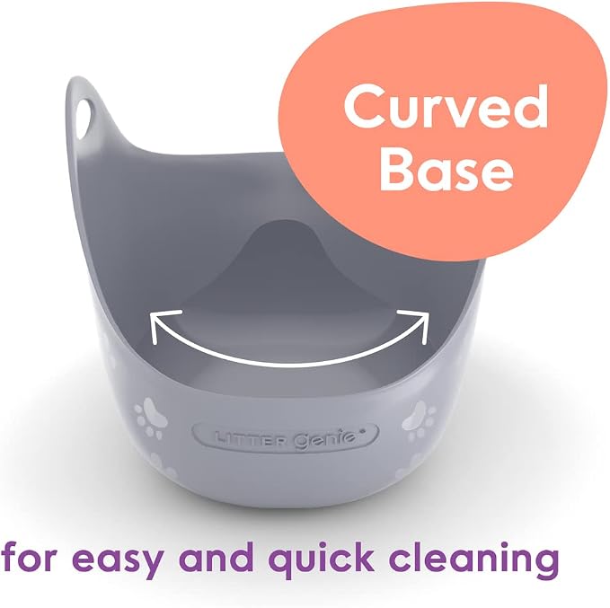 Litter Genie Cat Litter Box in Flexible Plastic with Handles, High Walls