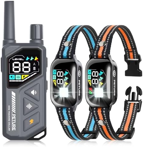 Dog Shock Collar with Remote Control for 2 Dogs (7-120Lbs), Auto Bark Collars for Large Medium Small Dogs, 3300ft Waterproof E Collar with Beep(9 Tone), Vibration(1-16) and Humane Shock (1-99) Modes