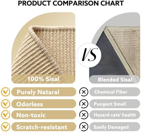Sisal Cat Scratcher Toy with Ball Track, Natural Scratching Pad