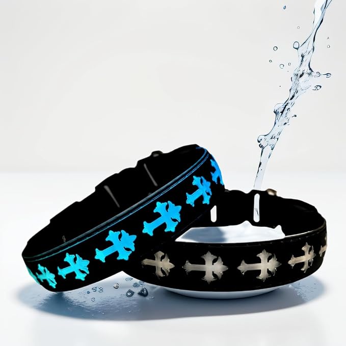 Light Up Glow Dog Collar with Chinese Style AirTag Holder