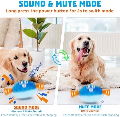 Interactive Dog Toys Rechargeable Moving Puppy Toys to Keep Them Busy, Touch Activated Puppy Toys, Puppy Dog Birthday Gifts, Electric Plush Entertainment Toy for Small & Medium Dogs