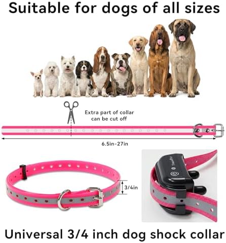 TPU Waterproof Dog Collar Replacement Strap,Easy-Clean,Odor-Resistant e Collar Strap, Shock Collar Replacement Strap Designed for Daily Training and Evening Walks.