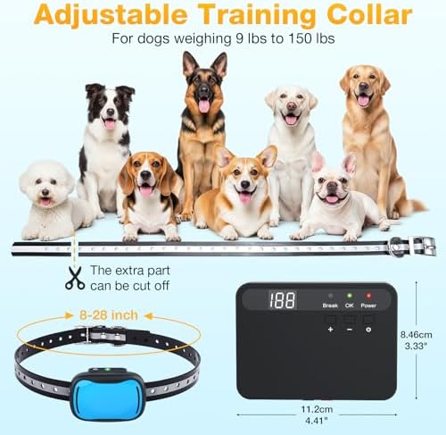 MASBRILL In-Ground Fence for 2 Dogs – Waterproof Rechargeable Collars
