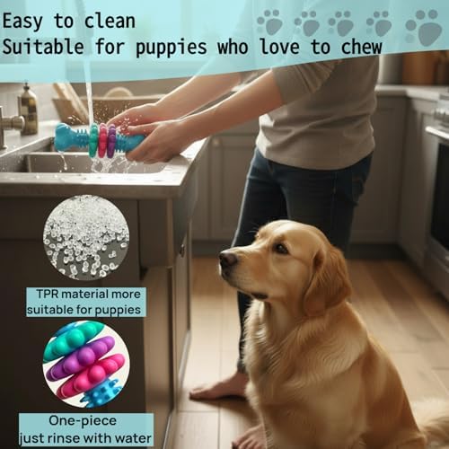 Puppy Teething Toy, Durable Chew Toy for Small Dogs, Interactive Bone Toy to Keep Puppies Busy, Teeth Cleaning Dog Toy for Small Breeds