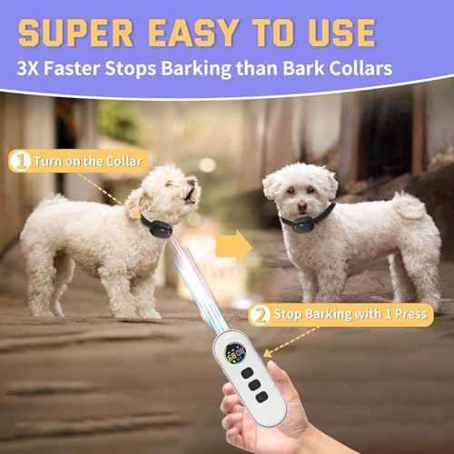 Ultra-Small Anti Bark Collar, Ultra-Light & Thin Dog Training Collar with 1300ft Remote for Small Dogs 5-15lbs, 198-Level Precise Control, Rechargeable, Black(Not Auto Collar)