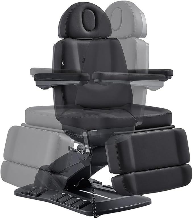 Dir Medical Spa Chair 4-Motor Electric Medical Examination Room Table with Stirrups Spa Beauty Bed Esthetician Chair Facial Bed with Position Memory Function Geneva