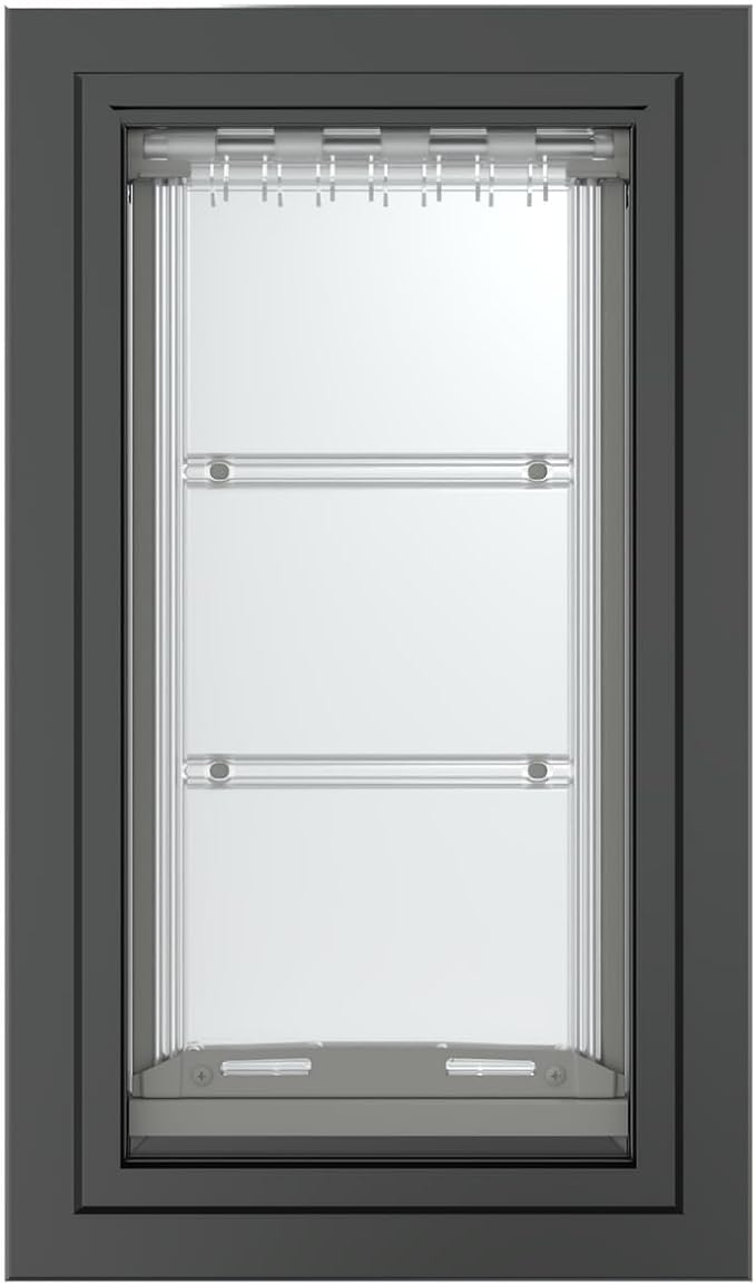 Endura Flap Single Flap Pet Door for Thick Walls | Deep Wall Design up to 13" Thick | Insulating Dual-Layer Flap & Durable Aluminum Frame | Includes Locking Cover | Black, Medium, Single Flap
